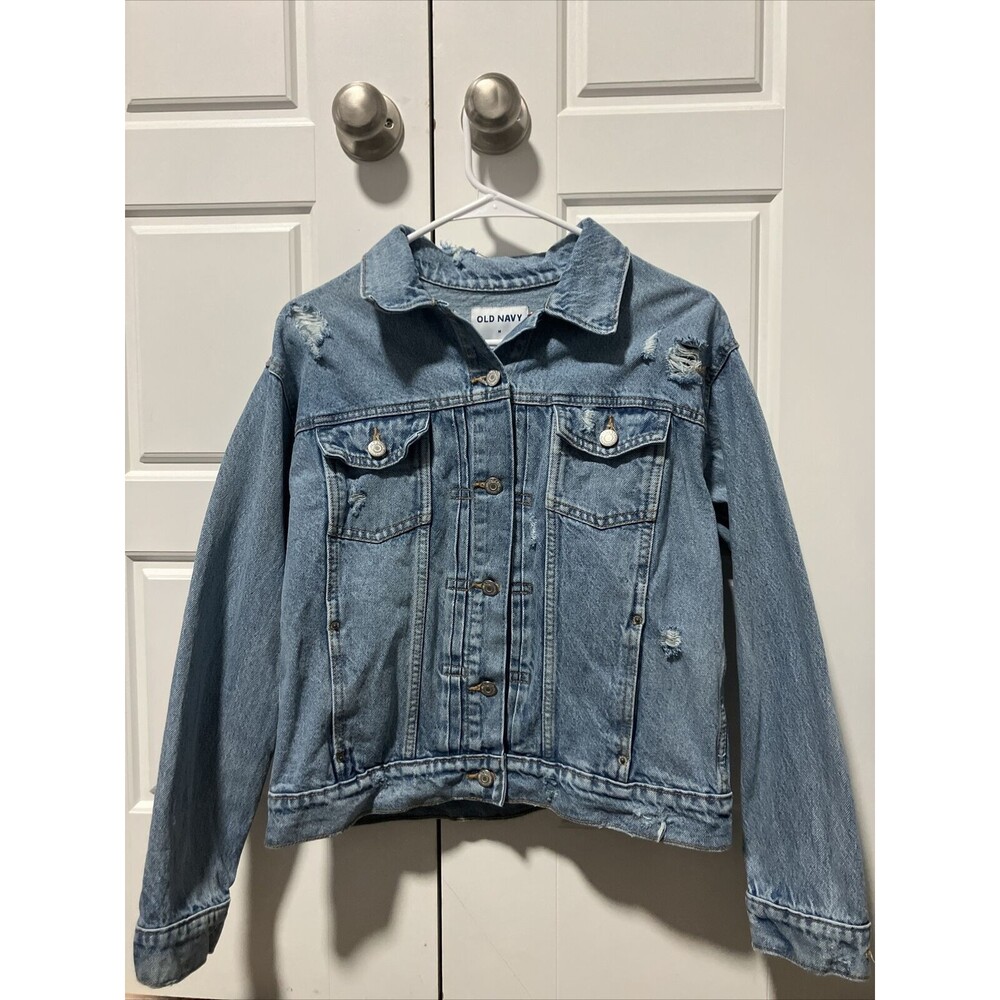 Old Navy Women’s Denim Button Up Blue Jean Jacket Size Medium